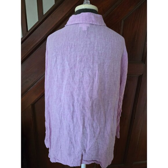J. Jill Love Linen Womens Button-Up Shirt 2X Light Purple - Picture 3 of 9